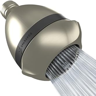 SparkPod 3-Inch Extreme High Pressure Shower Heads - Pressure Boosting with Rain, Massage & Pulsating Mode, Powerful Water-Saving Showerhead - 2.5 GPM Fixed Shower Head (Elegant Brushed Nickel)