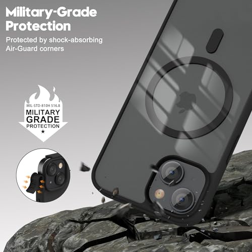 Image of SHINESTAR Clear Case for iPhone 14 Compatible with Magnetic Charging- Premium Transparent Protective Cover with Enhanced Durability - Sleek and Slim Design - Black Magsafe