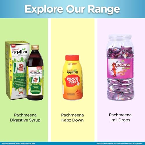 Image of Multani Pachmeena Tonik Digestive Syrup | No Added Sugar | Ayurvedic Products For Better Digestion | Relief From Gas, Bloating, Abdominal Discomfort | Usefull In Improving Appetite | No Sugar Added | 300 ml (Pack of 2)