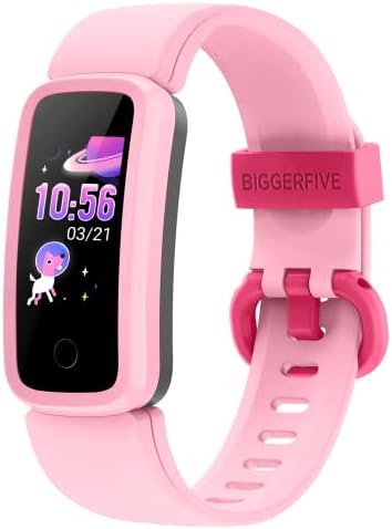 BIGGERFIVE Vigor Fitness Tracker Watch for Kids Girls Boys Ages 5-15, Activity Tracker, Pedometer, Heart Rate Sleep Monitor, IP68 Waterproof Calorie Step Counter Watch with Alarm Clock