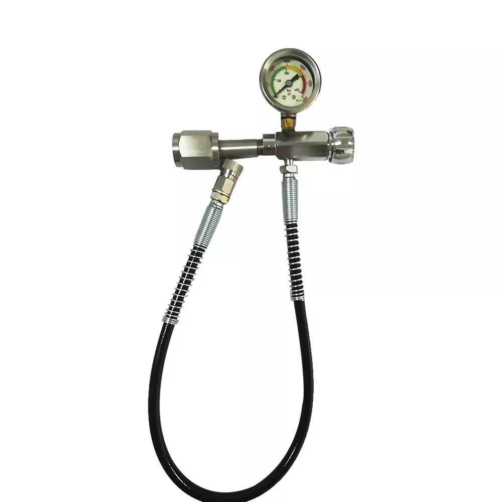 RustyVioum 4500PSI Paintball PCP SCBA Air Fill Station Female Thread and Gold Release Valve Air Rifle PCP Charging Adaptor with 60cm Microbore Hose for Paintball PCP SCBA 0-6000 PSI