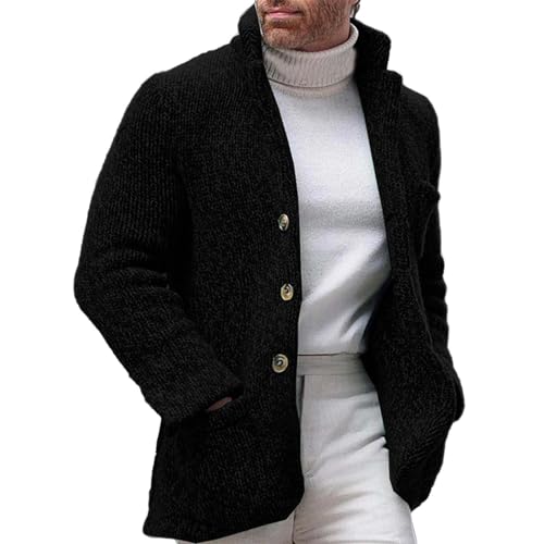 Pull en cachemire homme à col montant et tricot côtelé