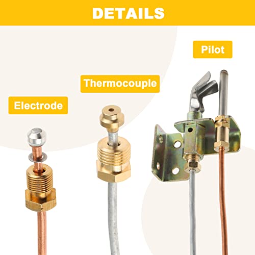 Water Heater Pilot Assembly For Tubing Lp Propane Gas, Universal Pilot Assembly For 24-Inch Gas Furnaces Boilers Water Heater Replacement Parts, Includes Pilot Thermocouple And Tubing #TOP1