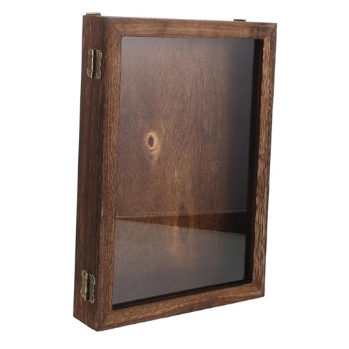 ABOOFAN Box Wood Showcase Wood Display Specimen Display Case Case Dark Brown