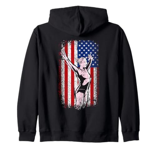 Gimnasia bandera estadounidense 4 de julio Sudadera con Capucha