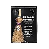 Pacific Giftware Pentacle Mini Magick Broomstick Lucky Charm in Gift Box 4.33” Tall