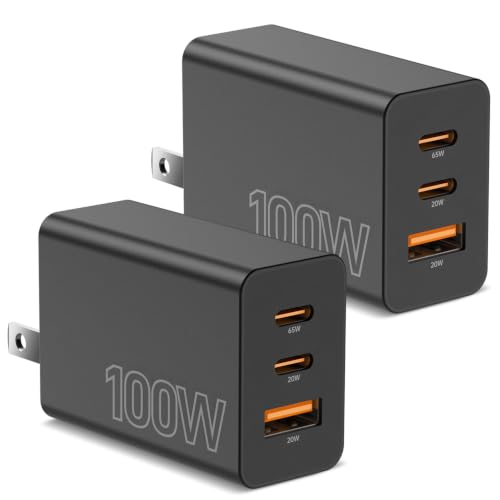 Image of 2Pack USB C Charger Block 100W,3-Port Super Fast Charging Wall Adapter