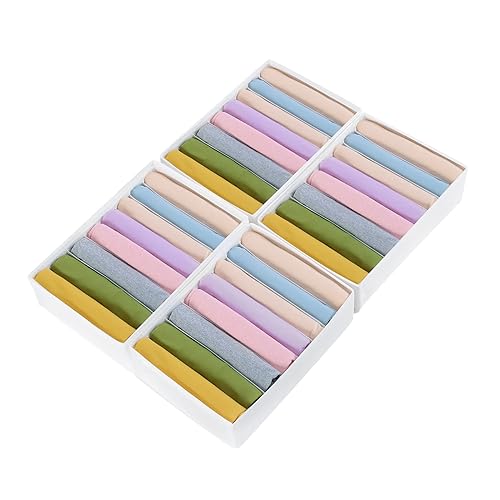 Remittur 4 Packs T-shirt Drawer Organizers for Clothing,8 Grids Compartment Wardrobe Storage Box, Washable Clothes Organizer for Folded Clothes, T-shirt, Legging, Silk Scarve-White