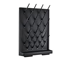 27 Pegs Black Glass Bottle Drying Rack - Wall-Mount/Free-Standing Detachable Pegs for Lab Supply Cleaning Equipment or Science Use