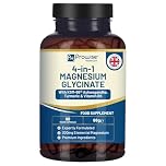 4-in-1 Magnesium Glycinate Added with KSM-66 Ashwagandha, Turmeric and Vitamin B6 | 90 Vegan Capsules | 4,001 mg per Serving | Easy to Swallow Capsule | GMO & Gluten Free | Premium Quality by Prowise
