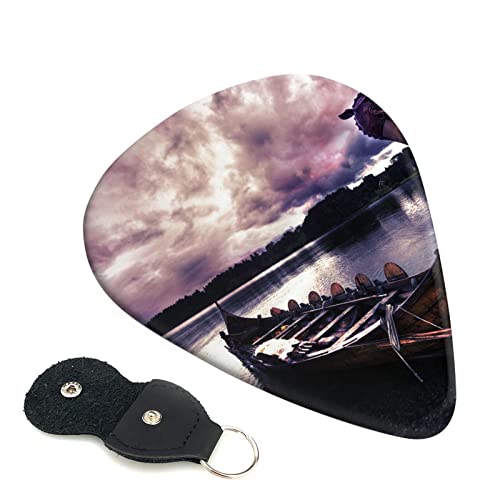 Vikings Lot de 6 médiators imprimés en forme de bateau avec boîte de rangement pour guitare acoustique et électrique - Les Beatles, Paul McCartney, John Lennon, RIngo Starr, George Harrison Vikings Lot de 6 médiators imprimés en forme de bateau avec boîte de rangement pour guitare acoustique et électrique