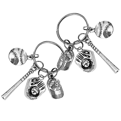 FOMIYES 2Pcs Baseball Keychain Unique Sports Softball Accessories for Bags Backpacks for Boys Durable Attractive Key Ring