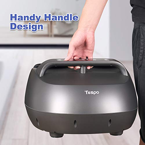 Tespo Shiatsu Foot Massager Machine with Heat, Deep Kneading Therapy, Compression, Relieve Foot Pain from Plantar Fasciitis, Improve Blood Circulation, Fits feet up to Men Size 12, Black