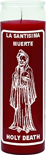 Indio Vela de cristal de 7 días Santisima Muerte/Santa Muerte - Rojo