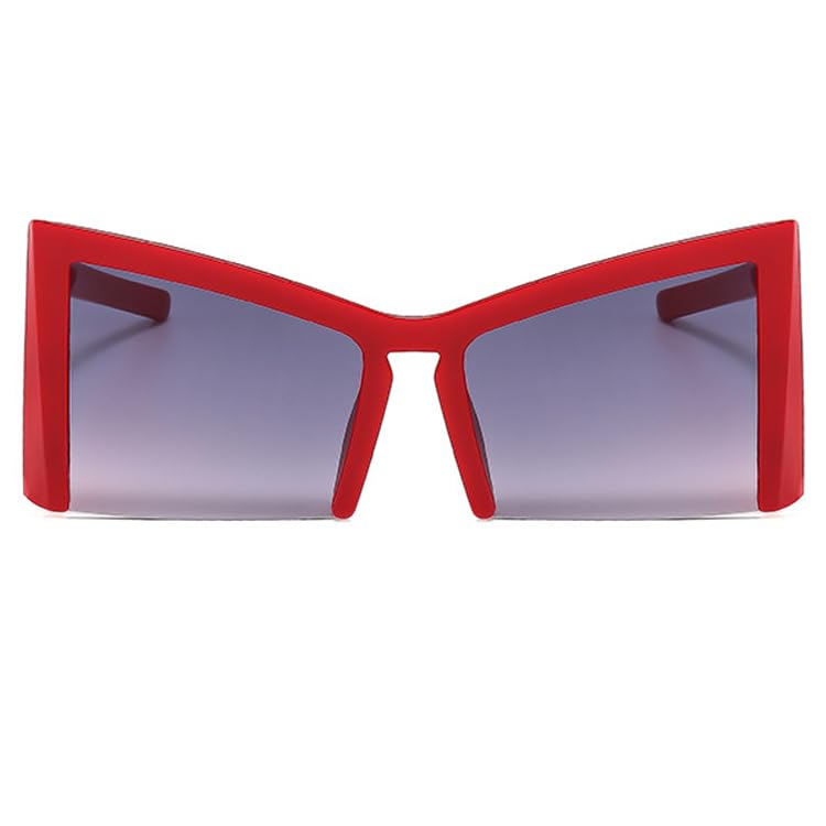 bullabulling Half-Frame Y2k Punk Cat Eye Sunglasses Women Men Big Shades Luxury Vintage Oversize Sun Glasses UV4002