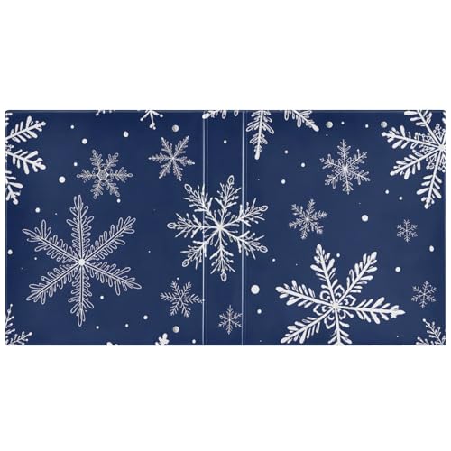 Image of Christmas Snowflake Blue 3 Ring Binder with 2 Interior Pockets 1.5 inch Binders 3 Ring Heavy Duty Fit 8.5 inch x 11 inch Letter Size for Office School, 2 Pack