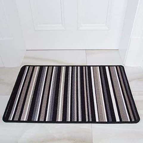 Indoor Grey Non-Slip Doormat, Machine Washable Cover