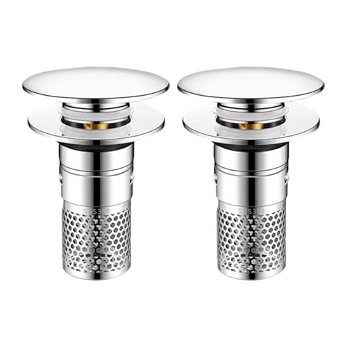 Milageto バスルームシンクプラグ シンクストレーナー 洗面台用排水口 2個