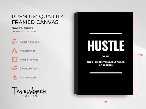 Throwbacktraits Motivational Wall Art - Set of 3 Eco-Friendly, Framed Canvas Prints with Inspirational Quotes for Living Room, Bedroom & Office Décor, Ready to Hang - Image 2