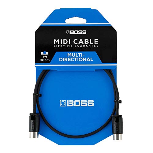 BOSS BMIDI-PB1 – lunghezza 30cm/1ft – Cavo MIDI salvaspazio con connettori multi-direzionali, perfetto per pedaliere e tutte le applicazioni MIDI