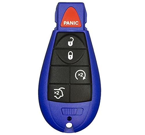 Coque de clé bleu pour Grand Cherokee et boîtier de télécommande 5 boutons Commander