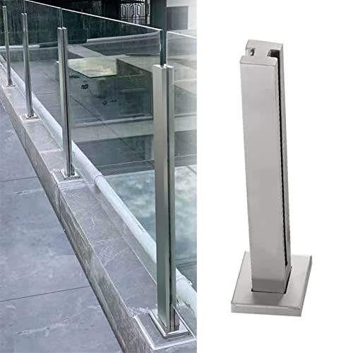 Fixation panneau verre sans perçage avec poteau carré 65cm - 2