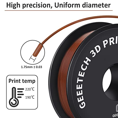 Image of Geeetech PLA Filament 1.75mm Brown, Neatly Wound 3D Printer Filament 1kg Spool (2.2lbs), Dimensional Accuracy + /- 0.02 mm, 3D Printing Filament Fit Most FDM Printer, New Brown