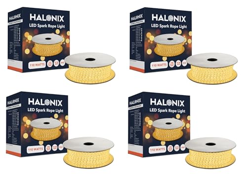 Halonix 10 Meter Yellow Rope Light | 120 Led/Meter | Wattage-11W | IP65 Certified, BIS Approved | Indoor and Outdoor use | Direct Plug-in | Pack of 4 | Diwali Lights for Decoration for Home (B0DHW84LQT) Amazon Price History, Amazon Price Tracker