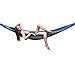 Sorbus Brazilian Double Hammock - Extra-Long 2 Person Portable Hammock Bed for Indoor or Outdoor Spaces - Hanging Rope, Carrying Pouch Included (Blue/Green Stripes)