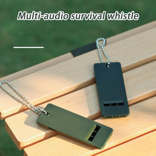 Sécurité Whistle, High Decibel 3-Tone Bear Whistle - Camping Safety & Survival Equipment For Wilderness Sports Hunting Camping Rescue Kayak Defense Bear Pénétration Du Bruit Et Clarté Des Signes: Comb – Image 4