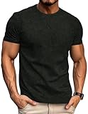 LOGEEYAR Men's Athletic Washed T-Shirts Basic Crew Neck Tees Tops Causal Distressed Cotton T Shirts for Men Black