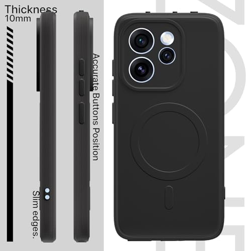 Image of Pikkme Back Cover for Oppo Reno15 Pro 5G Soft Matte Silicone Mag-Safe Design (Mag-Safe Not Support) Camera Protection | Slim Fit Bumper Cover (Black)