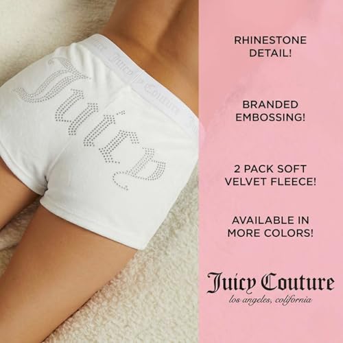 Image of Juicy Couture Women's Velvet Fleece Pajama Shorts, Designer Sleep and Lounge Shorts for Women