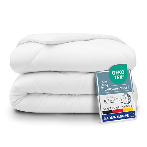 Beautissu Allergiker Bettdecke 135x200 cm Ganzjahresdecke Übergangsdecke Steppdecke 135x200 Warm Atmungsaktiv Mikrofaserdecke 135x200 – Duvet...