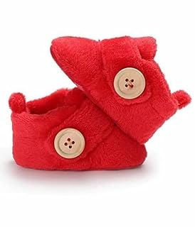 angaakar Newborn Baby Booties | Soft & Breathable Cotton Footwear for Baby Boys & Girls | Skin-Friendly, Comfortable Booties for 3–12 Months (Red)