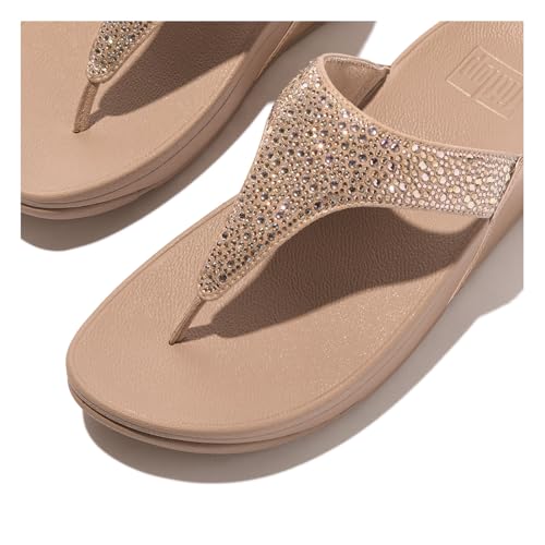 FitFlop Women's Lulu Crystal-Mix Toe-Post Sandals Wedge4