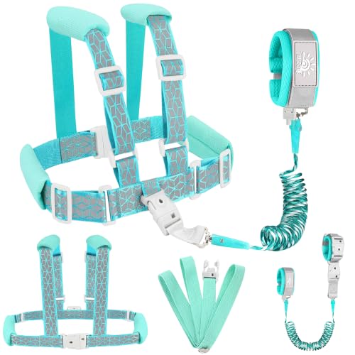 Toddler Leash for Walking, Toddler Safety Harnesses Leashes, Safety Harness with Lock for Kids, Anti Lost Wrist Link Safety Wrist Link for Toddlers ,Upgrade with Reflective Tape Liner(6.5ft)for Kids