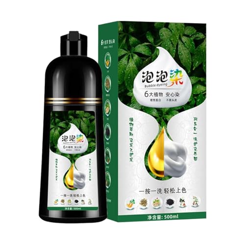 Tinte para el cabello con burbujas de 500 ml, producto de teñido con elementos vegetales, excelente cobertura de canas, para mujeres, hombres, ocupados y viajeros, ideal para el hogar y el salón
