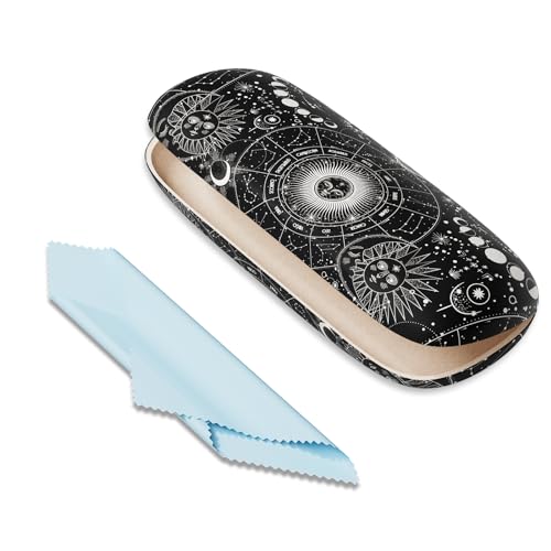Image of Eyeglasses Case, Portable Hard Shell Protective Case for Glasses, Eyeglass Holder Box for Women with Cleaning Cloth