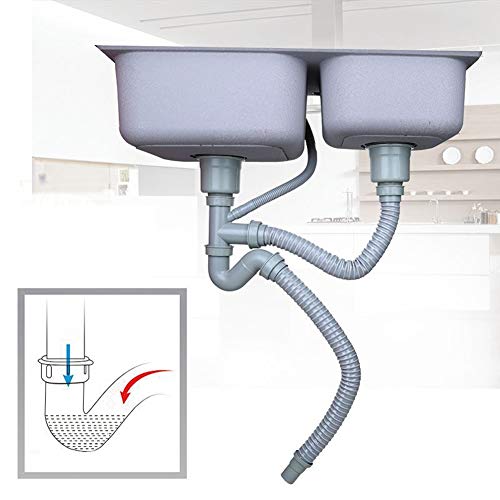 Évier de cuisine double carré en acier inoxydable avec robinet et égouttoir Queiting