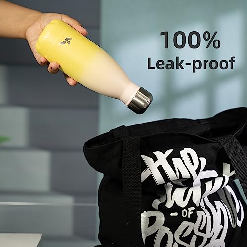 Image of Konokyo Insulated Water Bottles,12 oz Double Wall Stainless Steel Vacumm Metal Flask for Sports Travel,Lemon