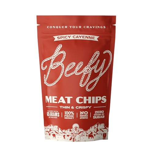 Beefy Meat Chips Spicy Cayenne Flavor | 13g Protein Per