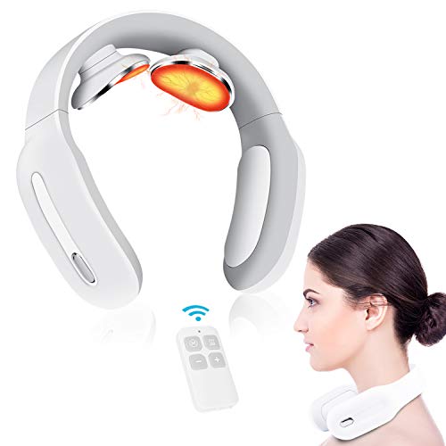 Piroir Portable Neck Massager with Heat Pulse 4D Cordless Intelligent Trigger Point Deep