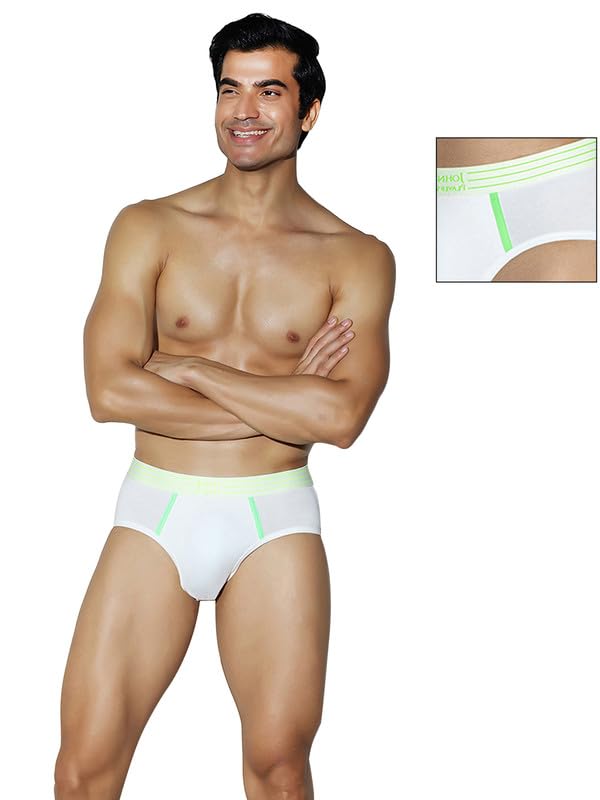 Image of John Players Pack of 2 Cotton Brief Underwear for Men with Striped Waistband