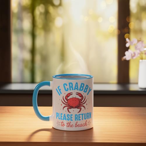 Mug cerámico azul y blanco 11 onzas miniatura 3