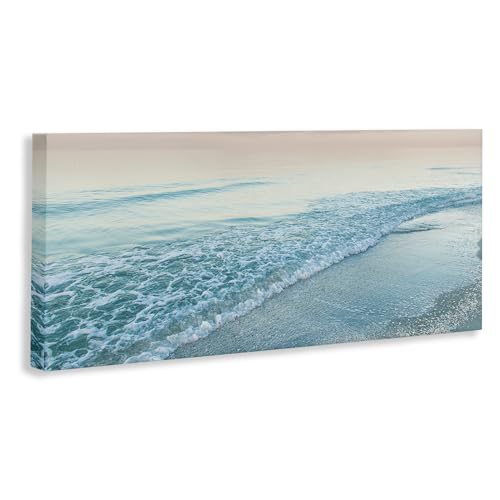 Luminous Sunset Beach Coastal Landscape, 13 x 30 Inch Canvas Wall Art by Stupell Industries - Used condition - Image 3