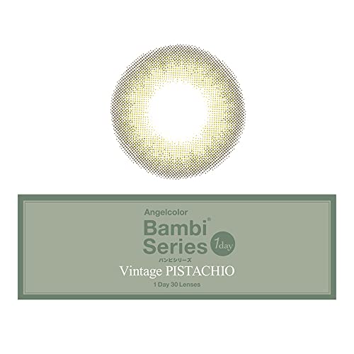 カラコン エンジェルカラー ワンデー バンビ ヴィンテージ【1箱30枚入】度あり 度なし 14.2mm Angelcolor Bambi Vintage 1day UVカット(ピスタチオ/-1.00)