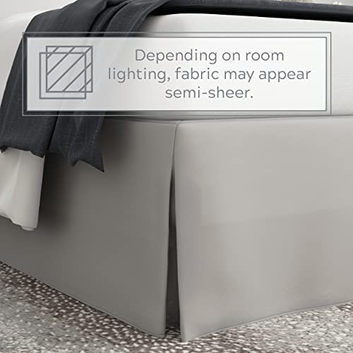 Bed Maker’s Never Lift Your Mattress Wrap Around Bed Skirt, Classic Style, Low Maintenance Wrinkle Resistant Fabric, Traditional 14 Inch Drop Length, King, Soft Silver #TOP1