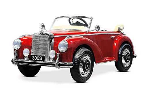 FINOOS Mercedes 300S - Coche eléctrico infantil (2 x 35 W, motor MP3, color rojo metalizado)