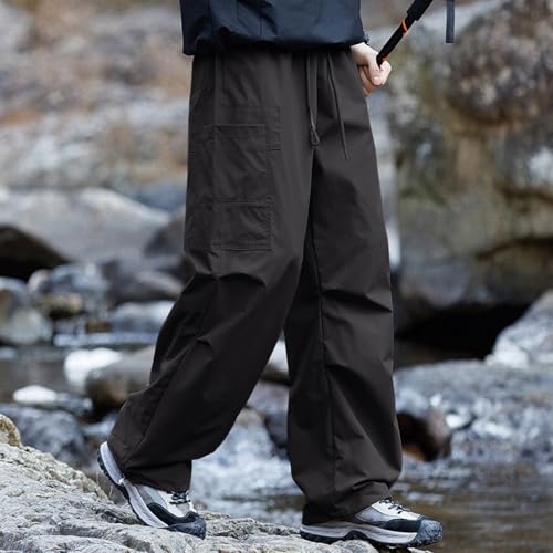Men's Casual Cargo Pants Elastic Waist Drawstring Loose Fit Jogger Sweatpants Outdoor Hiking Streetwear3